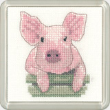 click here to view larger image of Pig - Little Friends Coaster Kit (counted cross stitch kit)