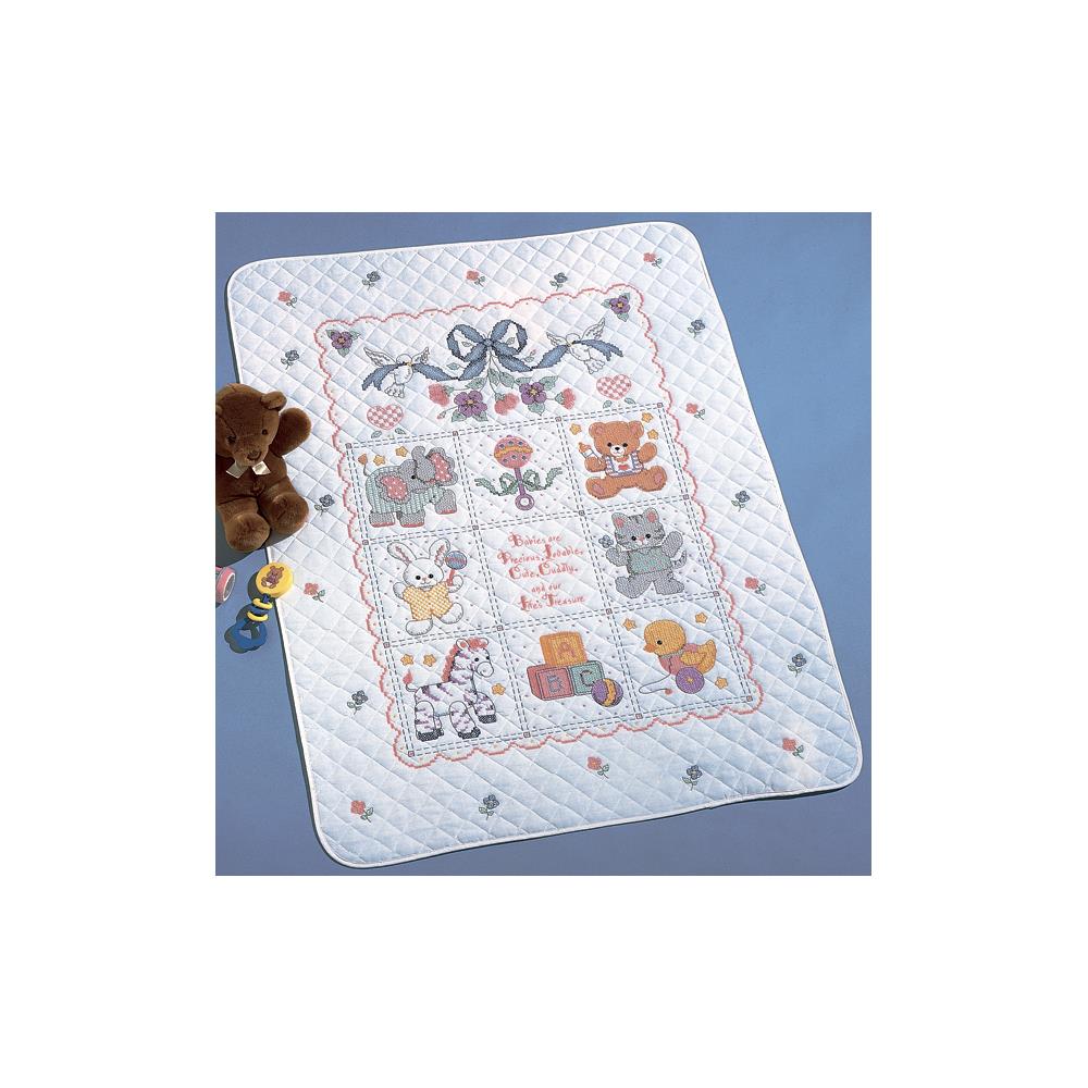 click here to view larger image of Babies are Precious Stamped Crib Cover (stamped cross stitch kit)