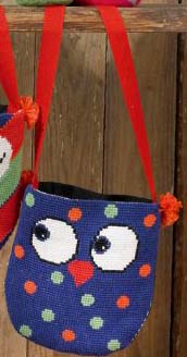 click here to view larger image of Owls Bag - Dots (counted cross stitch kit)