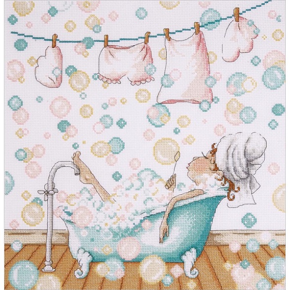 click here to view larger image of Blowing Bubbles (counted cross stitch kit)