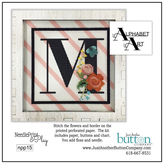 click here to view larger image of Alphabet M (counted cross stitch kit)
