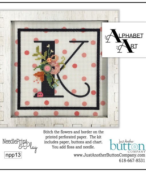 click here to view larger image of Alphabet K (counted cross stitch kit)