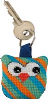 click here to view larger image of Owl Keyring - Diagonal Stripes (counted cross stitch kit)