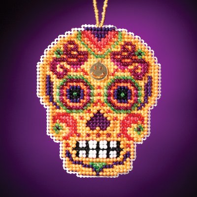 click here to view larger image of Amarillo - Calavera Charmed Ornament (counted cross stitch kit)