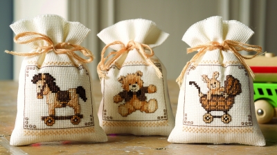 click here to view larger image of Toys (Set of 3 bags) (counted cross stitch kit)