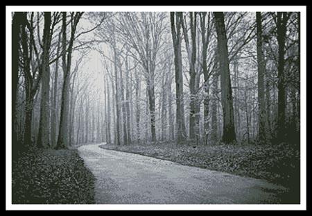 click here to view larger image of Black and White Road Through Trees (chart)