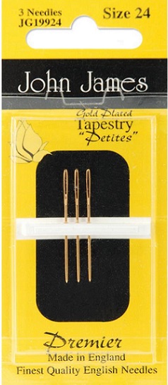 click here to view larger image of John James - Gold Plated Tapestry Petite (needles)