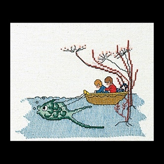click here to view larger image of Boat With Fish (Aida) (counted cross stitch kit)