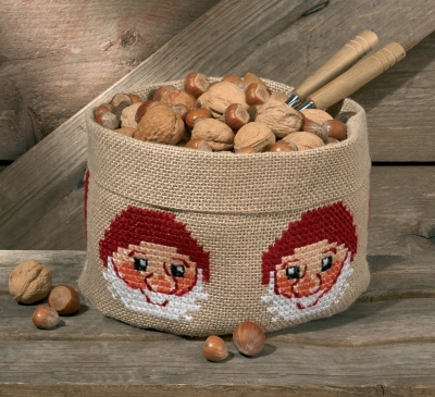 click here to view larger image of Christmas Elf Basket (counted cross stitch kit)