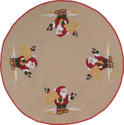 click here to view larger image of Santa Tree Skirt (stamped cross stitch kit)
