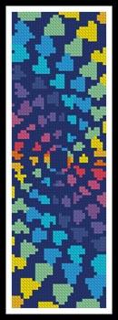 click here to view larger image of Abstract Rainbow Heart Design Bookmark (chart)