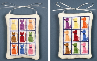 click here to view larger image of Cat And Dog Ornaments (counted cross stitch kit)