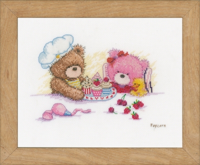 click here to view larger image of Bears And Cupcakes (counted cross stitch kit)