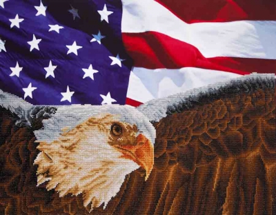 click here to view larger image of Bald Eagle And Flag (Diamond Embroidery)