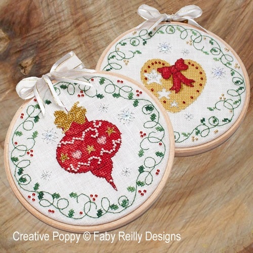 click here to view larger image of Bauble & Heart Hoops (Ornaments) (chart)