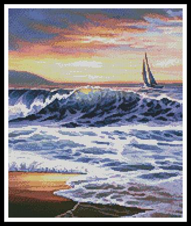 click here to view larger image of Beach Sunset Lighthouse (Crop)  (chart)