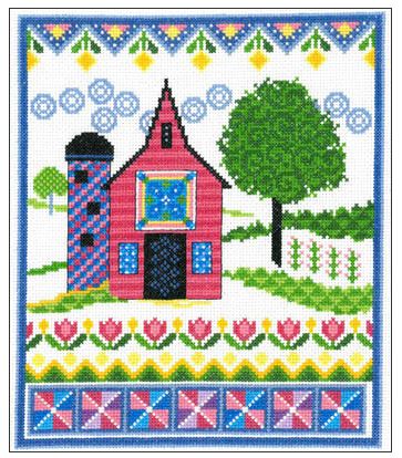 click here to view larger image of Barn With Spring Quilts (chart)