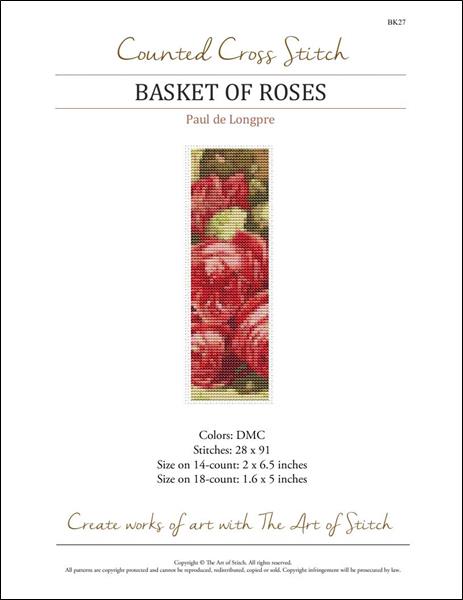 click here to view larger image of Basket of Roses Bookmark  (chart)