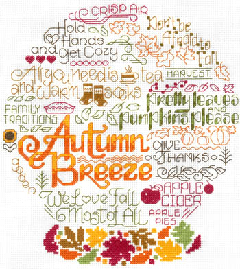Let's Breeze into Autumn - click here for more details about counted cross stitch kit