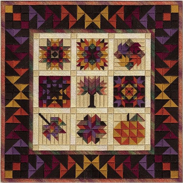 click here to view larger image of Autumn Barn Quilts (counted canvas chart)