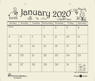 click here to view larger image of 2020 Mill Hill Calendar (accessory)