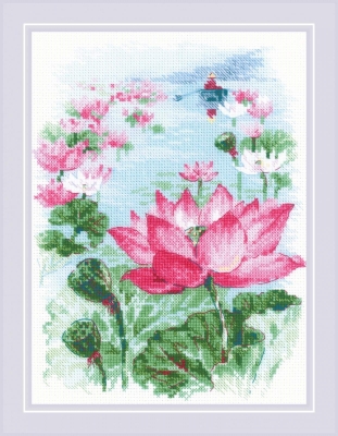 click here to view larger image of Lotus Field - Fisher (counted cross stitch kit)