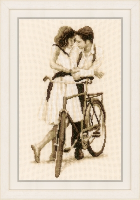 click here to view larger image of Couple with Bicycle (counted cross stitch kit)