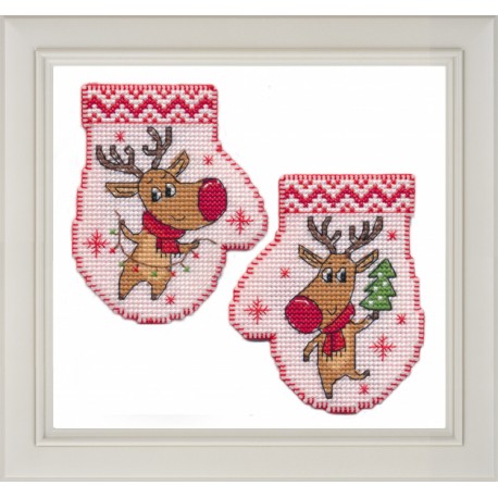 click here to view larger image of Mitten Deer (counted cross stitch kit)