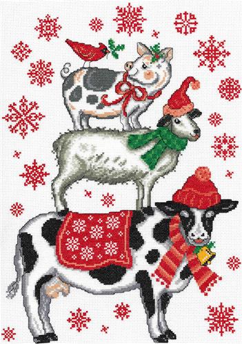 click here to view larger image of Holiday Farm Animals - Ursula Michael (counted cross stitch kit)