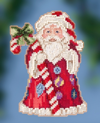 click here to view larger image of Candy Cane Santa (counted cross stitch kit)