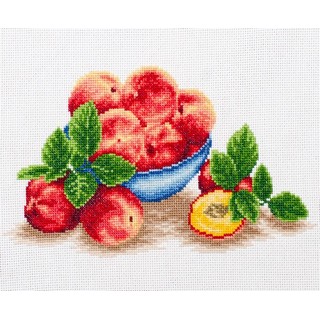click here to view larger image of Peach Blues (counted cross stitch kit)