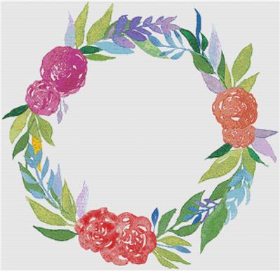 click here to view larger image of Autumn Watercolour Wreath (chart)