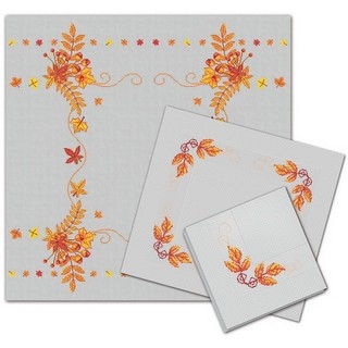 click here to view larger image of Autumn Tablecloth and 2 Napkins (counted cross stitch kit)