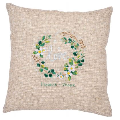 click here to view larger image of Love Cushion (embroidery) (counted cross stitch kit)