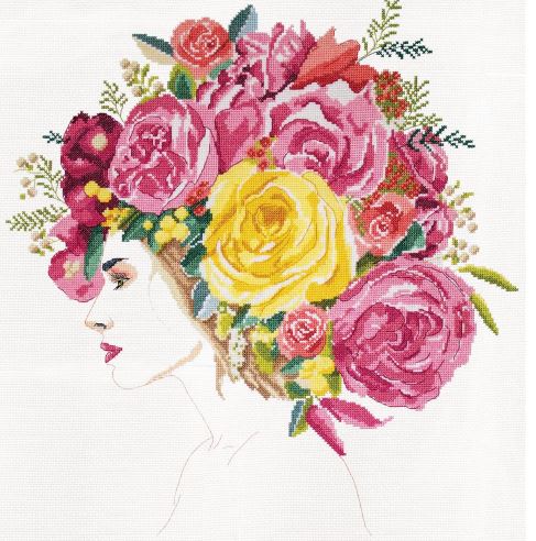 click here to view larger image of Flowers in Her Hair (counted cross stitch kit)