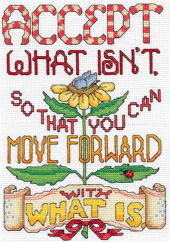 click here to view larger image of Accept and Move Forward - Mary Engelbreit (counted cross stitch kit)