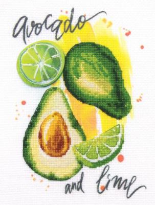 click here to view larger image of Avocado and Lime (stamped cross stitch kit)