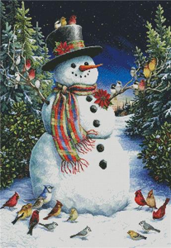 click here to view larger image of Snowman and Feathered Friends (chart)