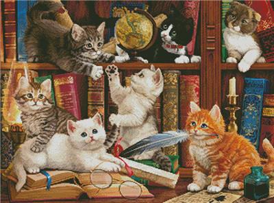 click here to view larger image of Kittens in the Library (chart)