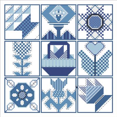 click here to view larger image of Blue - Cross Stitch Quilt Blocks (chart (special))