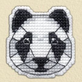 click here to view larger image of Badge - Panda (counted cross stitch kit)