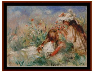 click here to view larger image of Girls in the Grass - Renoir (chart)