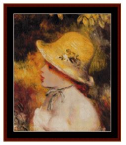 click here to view larger image of Girls in a Straw Hat (Small) - Renoir (chart)