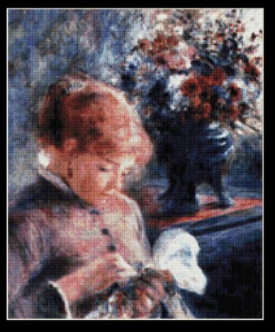 click here to view larger image of Lady Sewing (Small) - Renoir (chart)