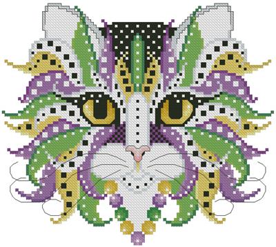 click here to view larger image of Colorful Cats - Mardi Gras (chart)