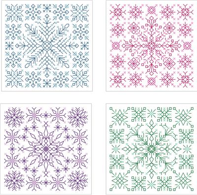 click here to view larger image of Snowflake Biscornu Ornaments (chart)