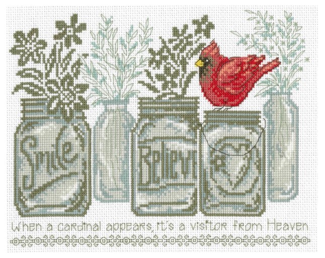 click here to view larger image of Believe Cardinal Kit - Diane Arthurs (counted cross stitch kit)