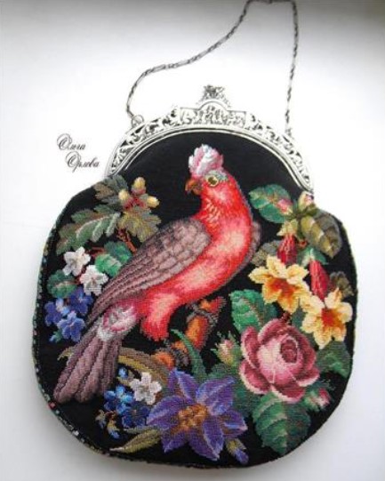 click here to view larger image of Berlin Woolwork Floral Cockatoo - E (chart)