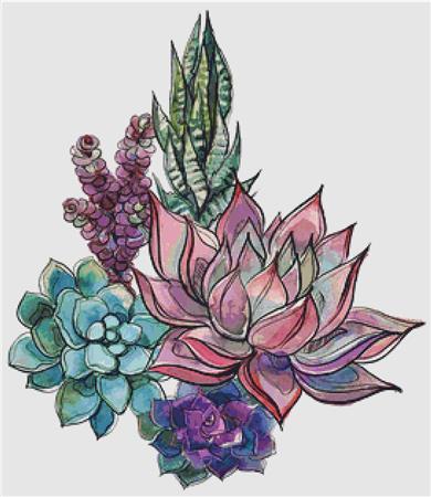 click here to view larger image of Bouquet of Succulents IV (chart)