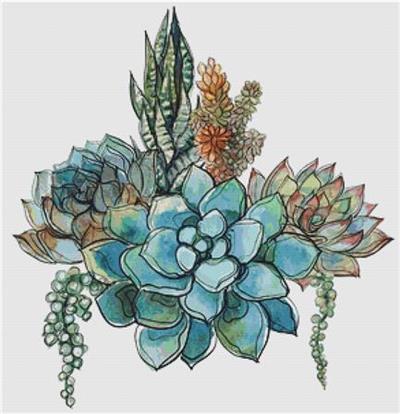 click here to view larger image of Bouquet of Succulents III (chart)